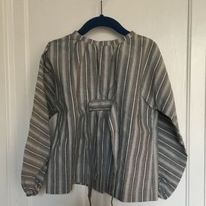 New Girls Organic Cotton Shirt Blouson Sleeves 6T